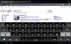 Swype 3.0 in full size mode in landscape orientation (Honeycomb)